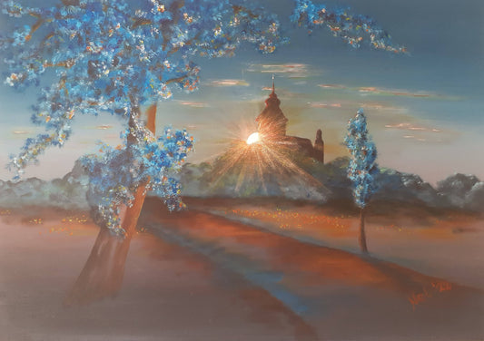 "Good morning – Seelitz", Akrylmålning på canvas, original, 60x42cm