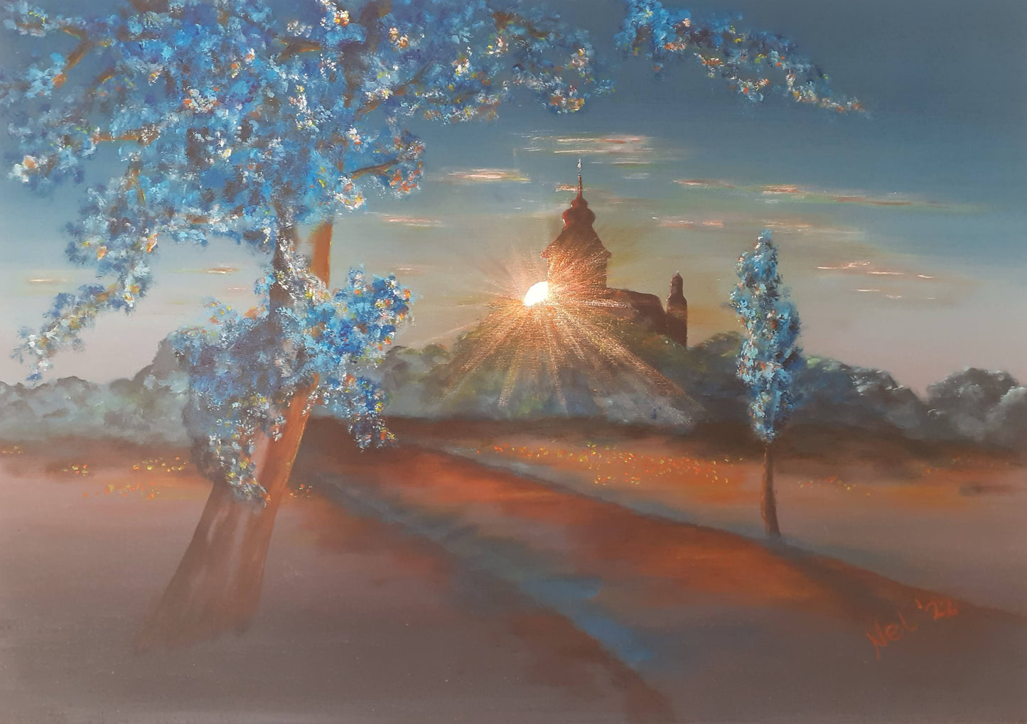 "Good morning – Seelitz", Akrylmålning på canvas, original, 60x42cm